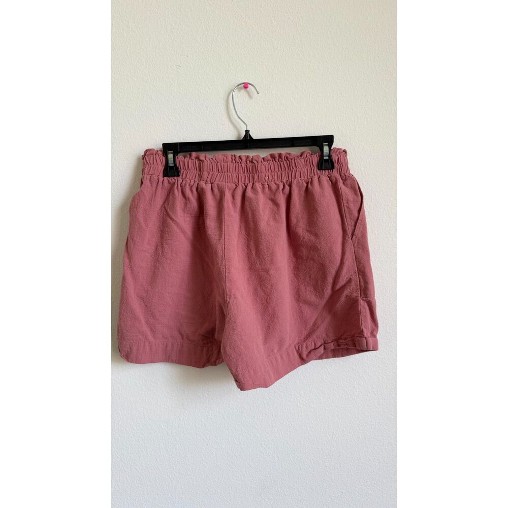 Joress Womens Large Dusty Rose Paperbag Waist Pull On Casual Shorts Pockets